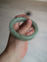 Load image into Gallery viewer, 55.7mm certified type A 100% Natural light green/gray square style Jadeite Jade bangle AX100-1500