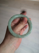 Load image into Gallery viewer, 55.7mm certified type A 100% Natural light green/gray square style Jadeite Jade bangle AX100-1500