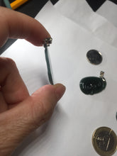 Load image into Gallery viewer, 100% Natural type A icy watery dark green gray black Guatemala jadeite RuYi(如意) pendant BP185
