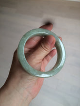 Load image into Gallery viewer, 55.7mm certified type A 100% Natural light green/gray square style Jadeite Jade bangle AX100-1500