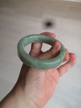 Load image into Gallery viewer, 55.7mm certified type A 100% Natural light green/gray square style Jadeite Jade bangle AX100-1500