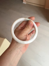 Load image into Gallery viewer, 63.5mm Certified Type A 100% Natural sunny green/white Jadeite Jade bangle BL11-4017