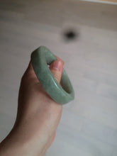 Load image into Gallery viewer, 55.7mm certified type A 100% Natural light green/gray square style Jadeite Jade bangle AX100-1500