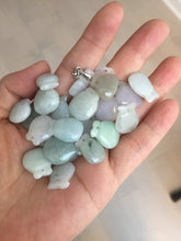 Load image into Gallery viewer, 100% Natural  light green/white/purple Jadeite Jade money bag bead pendant group F153