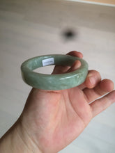 Load image into Gallery viewer, 55.7mm certified type A 100% Natural light green/gray square style Jadeite Jade bangle AX100-1500