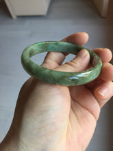 Load image into Gallery viewer, 56.4mm Certified Type A 100% Natural dark green gray black brown jadeite Jade bangle PD171-6299