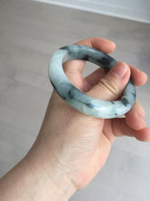 Load image into Gallery viewer, 54mm Certified Type A 100% Natural icy watery dark green/white//black Jadeite Jade bangle BM7-8579