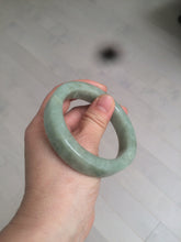 Load image into Gallery viewer, 55.7mm certified type A 100% Natural light green/gray square style Jadeite Jade bangle AX100-1500