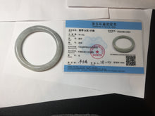 Load image into Gallery viewer, 54mm certified natural 100% natural Type A light green round cut jadeite jade bangle BS74-1021