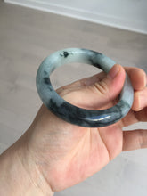 Load image into Gallery viewer, 54mm Certified Type A 100% Natural icy watery dark green/white//black Jadeite Jade bangle BM7-8579