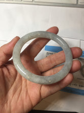 Load image into Gallery viewer, 54mm certified natural 100% natural Type A light green round cut jadeite jade bangle BS74-1021