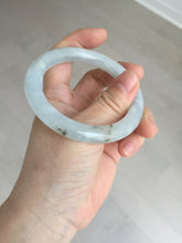 Load image into Gallery viewer, 54.7mm 100% natural type A icy watery light green/brown/black seaweed round cut jadeite jade bangle Q140-5253