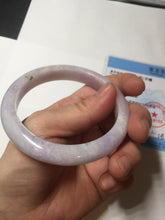 Load image into Gallery viewer, 57.5mm certified 100% natural type A light green/purple/yellow(FU LU SHOU)  jadeite jade bangle BN82-8715