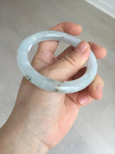 Load image into Gallery viewer, 54.7mm 100% natural type A icy watery light green/brown/black seaweed round cut jadeite jade bangle Q140-5253