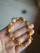 Load image into Gallery viewer, Natural Yellow gemstone/gray stars Bodhi Root bracelet SY15 add-on item.
