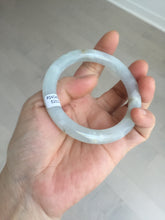 Load image into Gallery viewer, 54.7mm 100% natural type A icy watery light green/brown/black seaweed round cut jadeite jade bangle Q140-5253