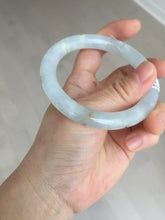 Load image into Gallery viewer, 54.7mm 100% natural type A icy watery light green/brown/black seaweed round cut jadeite jade bangle Q140-5253