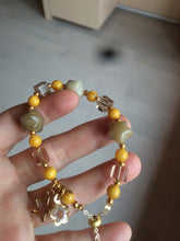 Load image into Gallery viewer, Natural Yellow gemstone/gray stars Bodhi Root bracelet SY15 add-on item.