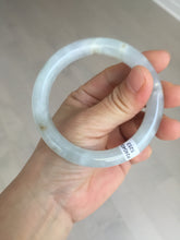 Load image into Gallery viewer, 54.7mm 100% natural type A icy watery light green/brown/black seaweed round cut jadeite jade bangle Q140-5253