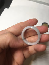 Load image into Gallery viewer, 33.6/23.5/14.7mm Type A 100% Natural light purple white Jadeite Jade concentric circle safety Guardian ring pendant set BK113