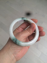 Load image into Gallery viewer, 59mm Certified 100% natural Type A green/white jadeite jade bangle AX99-4384