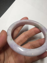 Load image into Gallery viewer, 57.5mm certified 100% natural type A light green/purple/yellow(FU LU SHOU)  jadeite jade bangle BN82-8715