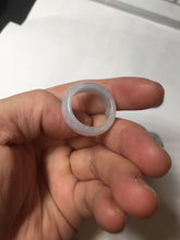 Load image into Gallery viewer, 33.6/23.5/14.7mm Type A 100% Natural light purple white Jadeite Jade concentric circle safety Guardian ring pendant set BK113