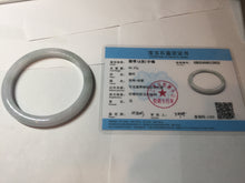 Load image into Gallery viewer, 62.2mm Certified Type A 100% Natura light green white purple slim Jadeite bangle X136-3822