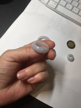 Load image into Gallery viewer, 33.6/23.5/14.7mm Type A 100% Natural light purple white Jadeite Jade concentric circle safety Guardian ring pendant set BK113