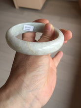 Load image into Gallery viewer, Shopify only. 57.5mm Certified Type A 100% Natural light green white jadeite jade bangle AX123-4483 add on item.