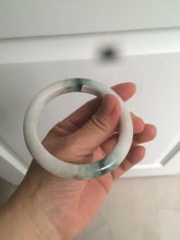 Load image into Gallery viewer, 59mm Certified 100% natural Type A green/white jadeite jade bangle AX99-4384