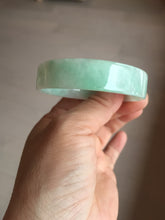 Load image into Gallery viewer, 52mm Certified Type A 100% Natural sunny green white square Jadeite Jade bangle AJ71-1346