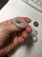 Load image into Gallery viewer, 33.6/23.5/14.7mm Type A 100% Natural light purple white Jadeite Jade concentric circle safety Guardian ring pendant set BK113