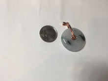 Load image into Gallery viewer, 23.8mm Type A 100% Natural icy watery white with green floating flowers Jadeite Safety Guardian Button donuts pendant BP186