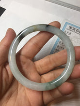 Load image into Gallery viewer, Sold! please don't order. THanks. 57mm certified type A 100% Natural green/brown/purple slim round cut jadeite jade bangle GL38-6-9010