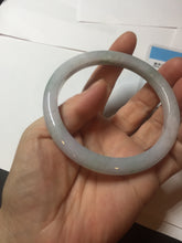 Load image into Gallery viewer, 62.2mm Certified Type A 100% Natura light green white purple slim Jadeite bangle X136-3822