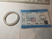 Load image into Gallery viewer, 47mm certified 100% natural Type A light purple white oval jadeite jade bangle PB63-3872