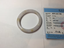 Load image into Gallery viewer, 47mm certified 100% natural Type A light purple white oval jadeite jade bangle PB63-3872