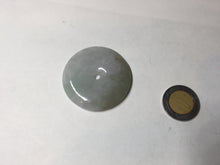 Load image into Gallery viewer, 40.6mm 100% Natural sunny green/purple/gray jadeite Jade Safety Guardian Button(donut) Pendant/worry stone F145