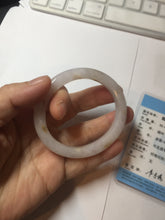 Load image into Gallery viewer, 47mm certified 100% natural Type A light purple white oval jadeite jade bangle PB63-3872