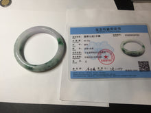 Load image into Gallery viewer, 57mm certified 100% natural type A sunny green/purple jadeite jade bangle BN83-8723