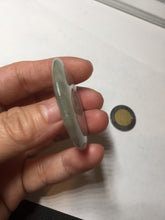 Load image into Gallery viewer, 40.6mm 100% Natural sunny green/purple/gray jadeite Jade Safety Guardian Button(donut) Pendant/worry stone F145