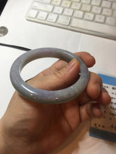 Load image into Gallery viewer, 54.5mm Certified type A 100% Natural dark green gray brown purple two-tone(半山半水) serenity Jadeite bangle PB204-3360