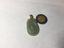 Load image into Gallery viewer, 100% Natural type A icy oily light green gray Jadeite Jade seashell (福贝)  pendant F147