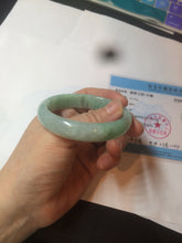 Load image into Gallery viewer, 50.5mm Certified Type A 100% Natural sunny apple green/red oval Jadeite Jade bangle BG61-0174