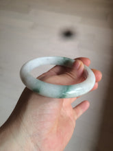 Load image into Gallery viewer, 59mm Certified 100% natural Type A sunny green/white jadeite jade bangle AX97-4353