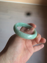 Load image into Gallery viewer, 50.5mm Certified Type A 100% Natural sunny apple green/red Jadeite Jade oval bangle AJ67-0170