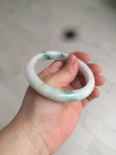 Load image into Gallery viewer, 59mm Certified 100% natural Type A sunny green/white jadeite jade bangle AX97-4353