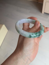 Load image into Gallery viewer, 57mm certified 100% natural type A sunny green/purple jadeite jade bangle BN83-8723
