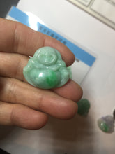 Load image into Gallery viewer, Certified 100% Natural type A sunny green happy Buddha jadeite Jade pendant PB65-5096
